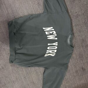 Brandy Melville Dark Gray 'New York' Crew Neck Sweater